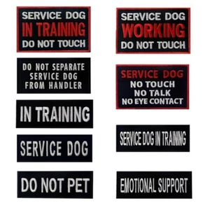 Embroidered patches Hook Loop patch Service Dog Vest Harnesses training Fastener - Picture 1 of 27