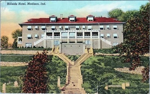 Postal Hillside Hotel Madison Indiana Madison Ind to ILL 1942 publicada - Imagen 1 de 2