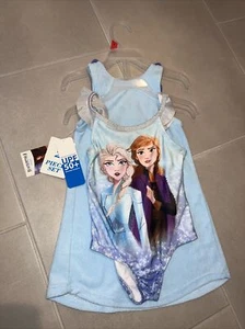 NEW DISNEY FROZEN II BATHING SWIM SUIT & COVER UP TOWEL DRESS 2T 2 Piece Set - Picture 1 of 5