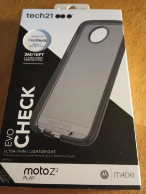 Tech 21 Evo Check FlexShock Case/Cover For Motorola Moto Z2 Play in BLACK - Image 1 of 4