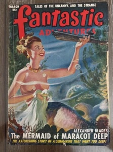 PULP: FANTASTIC ADVENTURES-MAR1949-CUBIERTA DE SIRENA-RARA SF PULP G - Imagen 1 de 3