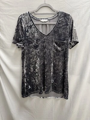 Velvet Legging Tee Spring + Mercer Gray Short Sleeve Women's Size S Velour Long - Image 1 of 4