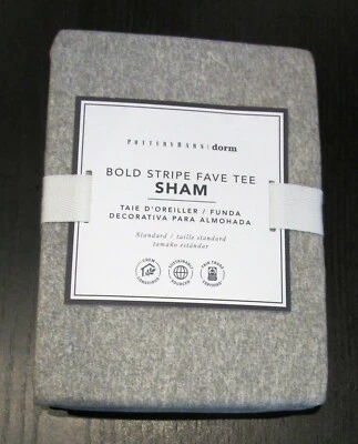 Nueva CAMISETA FAVORITA A RAYAS NEGRITA DORMITORIO DE GRANERO DE CERÁMICA * Tamaño estándar 26" x 20" GRIS/BLANCA Foto 1 de 2