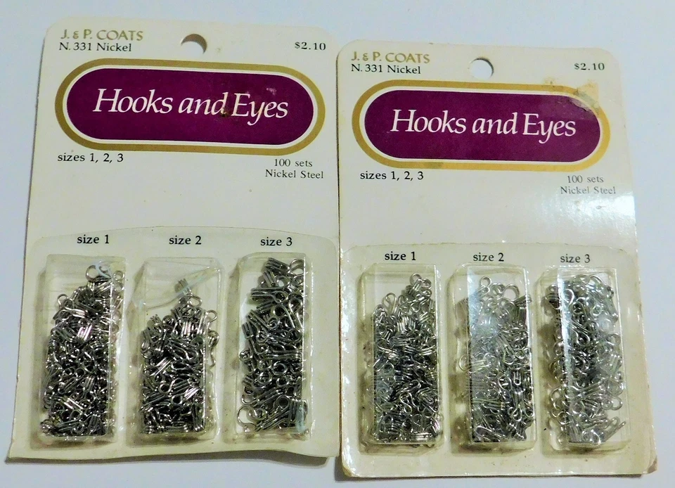 Juegos de 2 abrigos, ganchos y ojos JP 1,2,3 acero níquel, N.331 Foto 1 de 1
