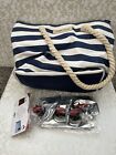 Beach Wine Purse/Tote With Hidden Leakproof Insulated Compartment Holds 2 Bottle