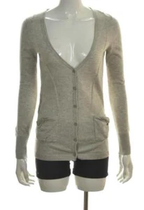 Guinevere Womens Sweater Size S Gray Solid Cardigan Long Sleeve Cotton - Picture 1 of 4