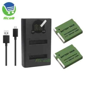 Caricabatteria doppio o batteria NB-6LH per fotocamera Canon PowerShot D30 D20 D10 S120 S95 - Foto 1 di 11