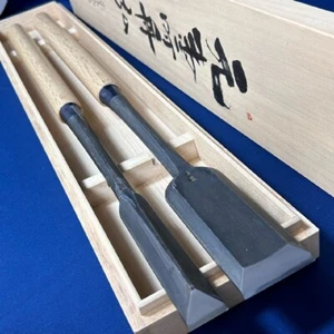Genju Funahiro Funadu Tsuki Nomi Japanese Slick Chisels Box 24mm 48mm Set of 2 - Picture 1 of 10