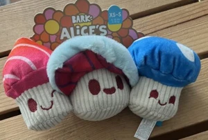 Bark Box XS-S Alice’s Magic Mushrooms Crinkle Squeaker Plush Dog Toy - Picture 1 of 3