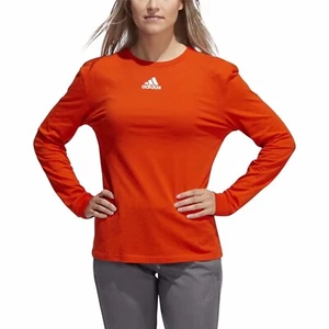 adidas Women's Collegiate Orange Amplifier Long Sleeve Tee Size 3XL - Picture 1 of 5
