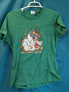 Grinch Xmas T-Shirt – Max Dog, Sleigh & Trees | Holiday Graphic Tee M - Picture 1 of 3