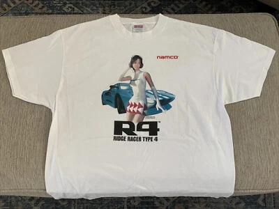 R4 RIDGE RACER TYPE 4 T-Shirt VTG Namco PROMO 1998 Reiko Nagase PS1 PlayStation - Image 1 of 4