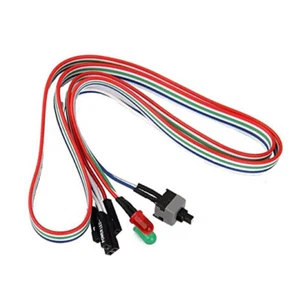 25" Inch PC Case Motherboard ATX Power Switch Reset Button ON/OFF Cable w/ 2 LED - Picture 1 of 3