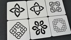Set 6pz motivo nodo celtico stencil Mylar riutilizzabile simbolo mistico significativo - Foto 1 di 3