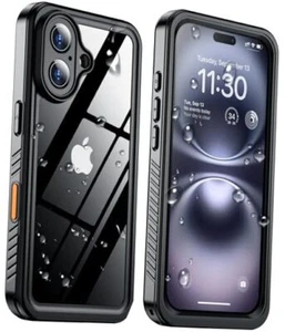 for iPhone 16 Case Waterproof, [12FT Military Drop iPhone 16 6.1" Black - Picture 1 of 7
