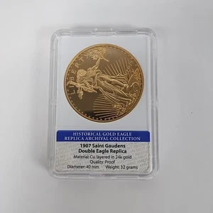American Mint Layered 24k Gold 1907 St. Gaudens Double Eagle Liberty Proof Coin - Picture 1 of 3