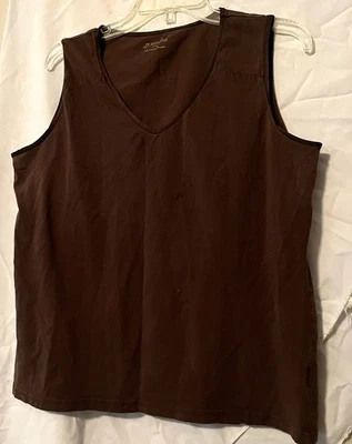 Women s Tank Top Size Large Brown Sleeveless St. John s Bay Ships Free - Image 1 of 4