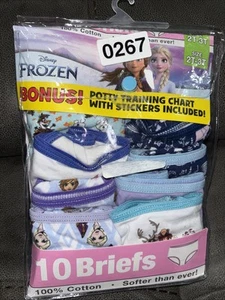 Disney Girls Briefs sz 2-T/3-TMulticolor Frozen Super Soft 100% Cotton 10 Pack - Picture 1 of 2