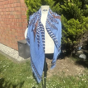 Hemisphere H-Print Kaschmir Schal Tuch Federn Motiv 100%Cashmere Ca. 150x140 NEU - Bild 1 von 24