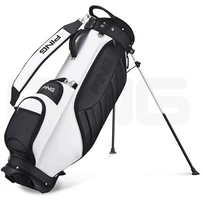 Ping 2023 Stand T20 Mens Golf Bag 9 Inch 4 Way Divider Lightweight White Black - Image 1 of 4