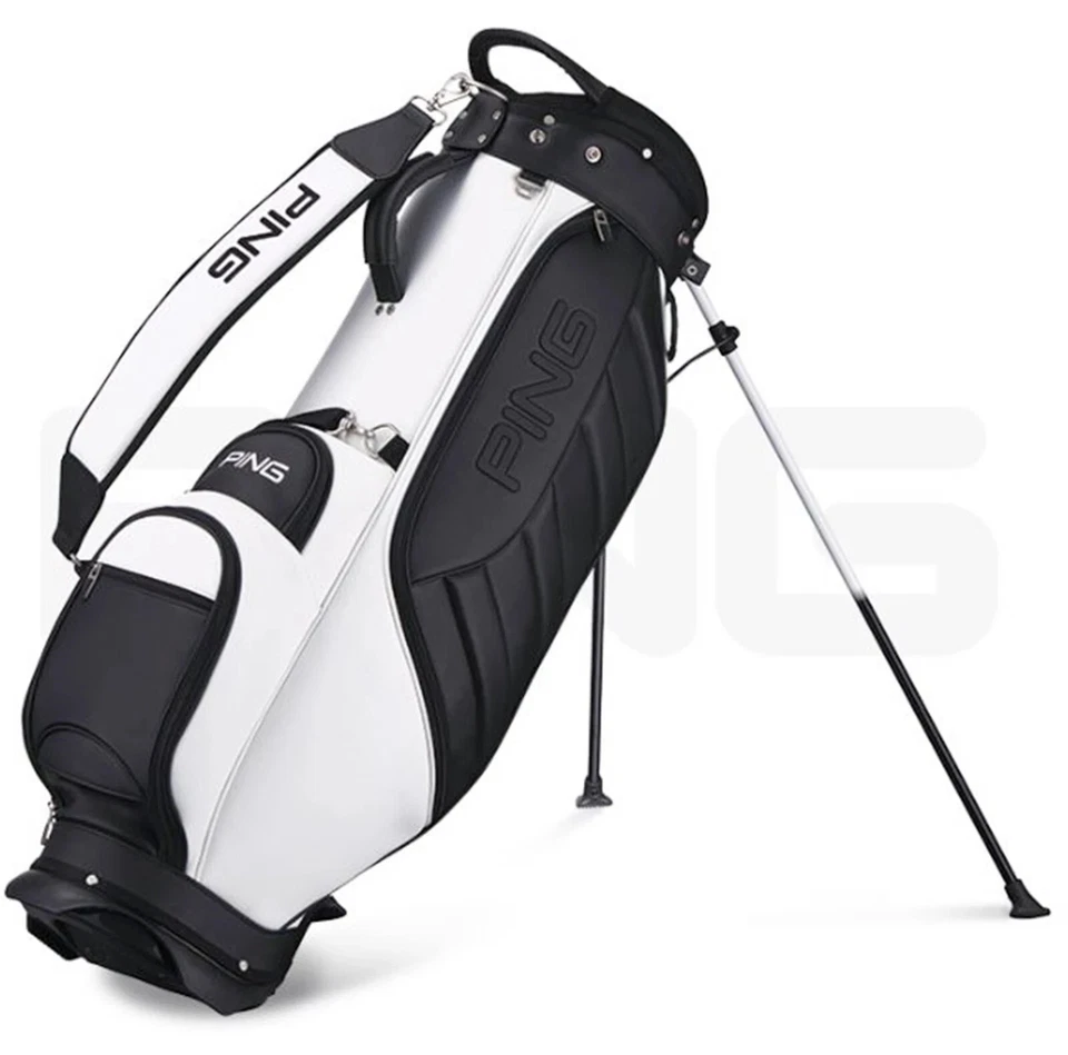 Ping 2023 Stand T20 Mens Golf Bag 9 Inch 4 Way Divider Lightweight White Black - Image 1 of 4