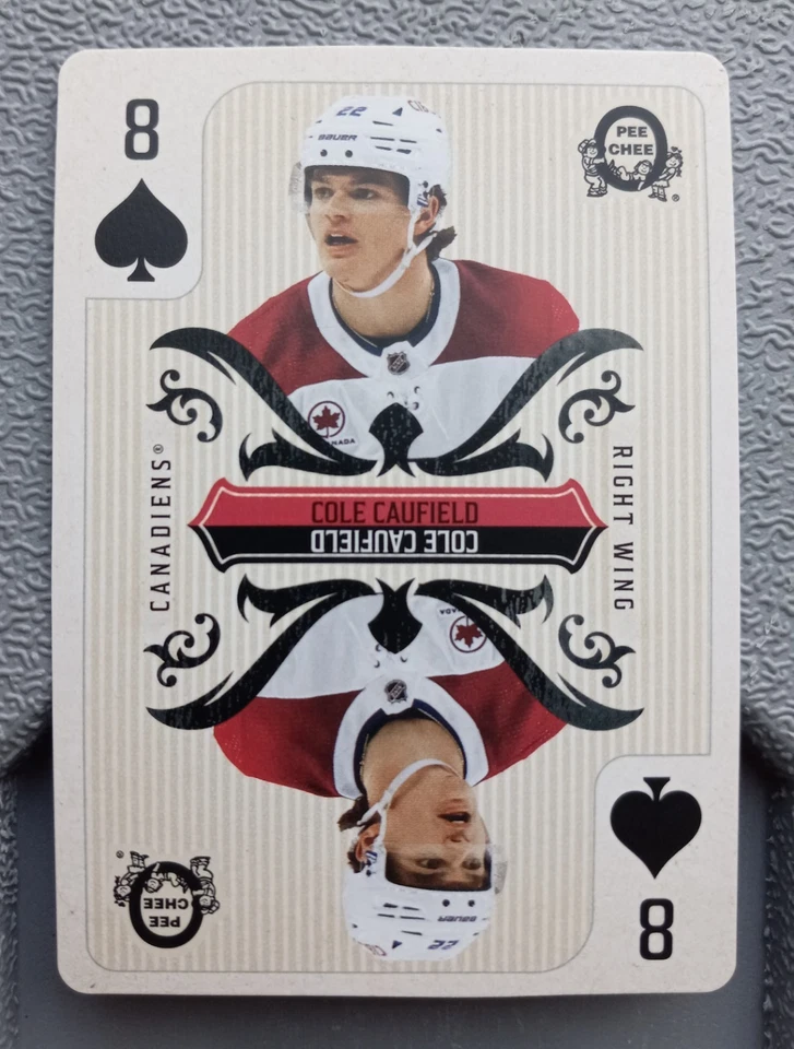 Cole Caufield Canadiens Right Wing 2024-25 O Pee Chee Playing Cards #8 Spades - Image 1 of 2