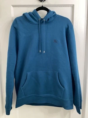 Sudadera con capucha para hombre Burberry Clarendon azul algodón Nova Check Logo XL SE AJUSTA COMO GRANDE Foto 1 de 4