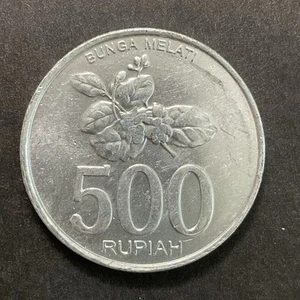 INDONESIA 2003 coin 500 Rupiah Flower Jasmine Flower Emblem Garunda Foreign Coin - Picture 1 of 2