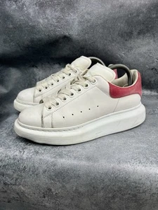 Alexander McQueen Womens White Leather Sneakers 462214 Pink EUR38 - Picture 1 of 13