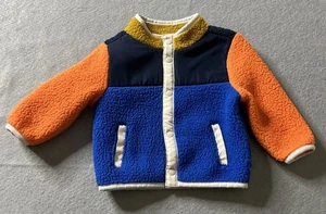 Vecchia Giacca Marina Militare Bambino Ragazzo 6-12 Mesi Colorblock Pile Snap-up Autunno Inverno Accogliente - Foto 1 di 5