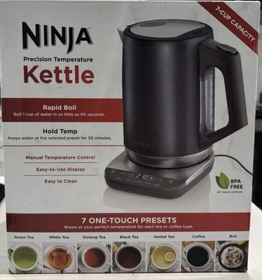 Ninja Precision Electric Kettle, 1500W, 7-Cup, Stainless, BPA-Free Matte Black - Image 1 of 4