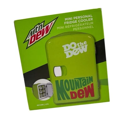 New Mountain Dew 6-Can Mini Fridge Portable w/ Car Charger Vintage Look MIS134MD - Image 1 of 4