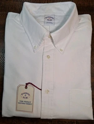 Camisa Oxford Brooks Brothers The Friday Manga Larga 100% Algodón Blanca Talla XXL Foto 1 de 4