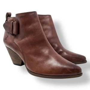 Frye Reina Gürtel Bootie Damen braun Leder Reißverschluss kurze Stiefeletten 8 M 3472054 - Bild 1 von 13