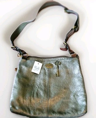 Cartera Bandolera Fossil Key Per Gunmetal con Correa Ajustable Etiquetas Originales Foto 1 de 4