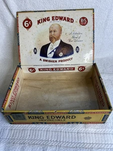 Caja de cigarros de tabaco suave imperial King Edward The Seventh de colección solo hecha en EE. UU. - Imagen 1 de 10