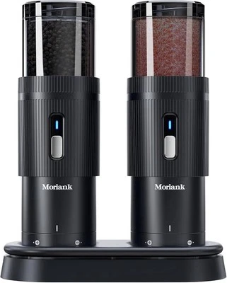 2PCS Electric Salt and Pepper Grinder Set Automatic Grinder w/ Rechargeable Base - Image 1 of 4