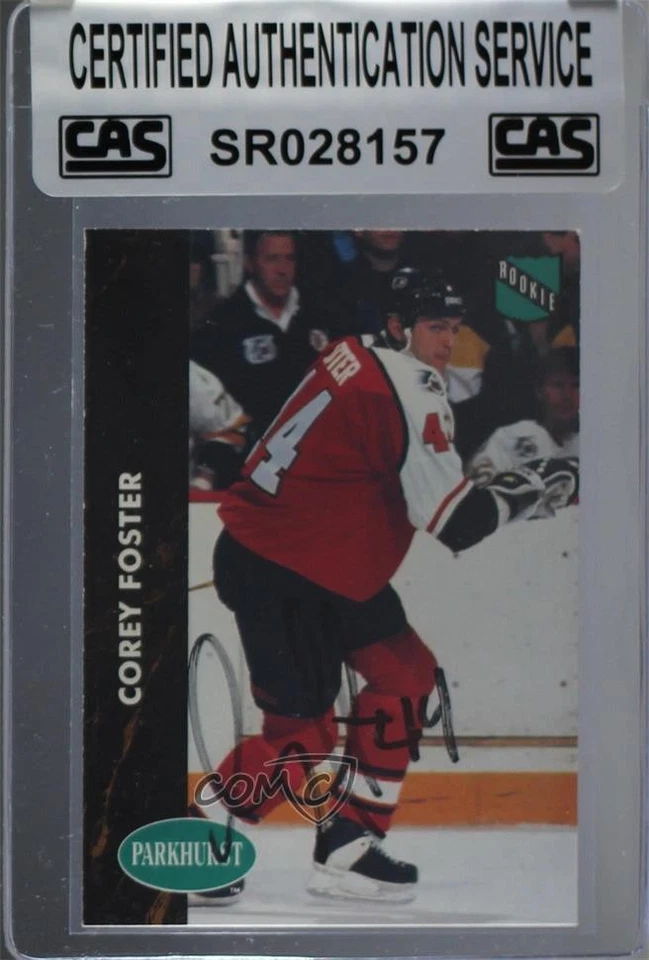 CAS Certified 1991-92 Parkhurst Corey Foster #344 Sealed Auto Rookie RC - Image 1 of 2