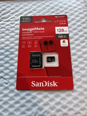SanDisk 128GB ImageMate MicroSDXC UHS-1 - 140MB/s - SDSQUA4-128G-Aw6ka - *NEW* - Image 1 of 2