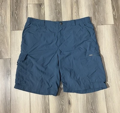 "Pantalones Cortos Columbia Cargo Omni-Sombra Protección Solar Azul Para Hombre Talla 36W, 10"" Entrepierna" Foto 1 de 4