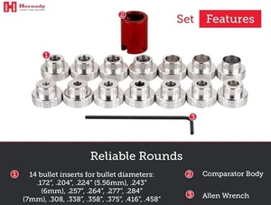 Hornady Lock-N-Load® Bullet Comparator Set mit 14 Einsätzen #B14 - Bild 1 von 2