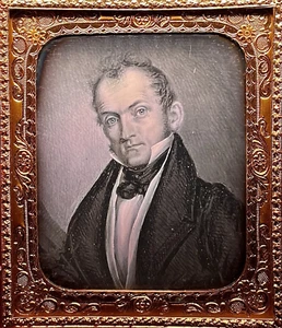 1/6 TELLER DAGUERREOTYPIE - GEMÄLDE VON RENOMMIERTEN USA MARINECHIRURG BENAJAH TICKNOR - Bild 1 von 3
