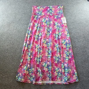 Lularoe Skirt Womens Size 2XL Pink Floral Aloha Tropical Stretch Maxi Casual - Picture 1 of 9