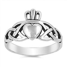 .925 Sterling Silver Band - Silver Ring - Claddagh Ring Trinity Knot