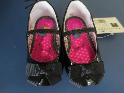 NUEVO Niña Talla 4 Infante 9-12 meses HEALTHTEX Negro Charol Zapatos de Vestir con Lazo Foto 1 de 2