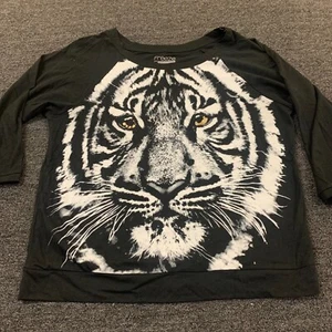 Freeze Tiger AOP T Shirt Top Blouse Womens - Size L Black - Picture 1 of 6