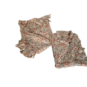 Pigiama Cabernet Sleep Sense taglia XL rosa rose floreale raso crop set 2 pezzi - Foto 1 di 6