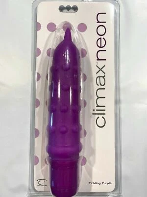 VIBRADOR CLIMAX NEÓN, COSQUILLAS, TEXTURIZADO, MORADO - ENVÍO RÁPIDO Foto 1 de 2
