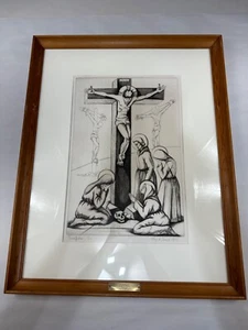 Ray H. French Etching Signed & No. Limited Edt. Art Print 1958 "Crucifixion" - Picture 1 of 18