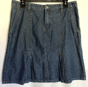 Eddie Bauer Women's Vintage Knee Length Cotton Denim Skirt Blue Size 10 - Picture 1 of 15